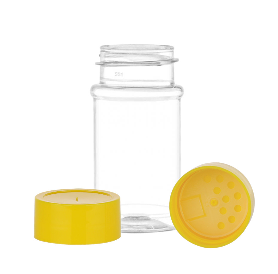 Spice Jar Round Glass with Gold Shaker Lid, 4 oz