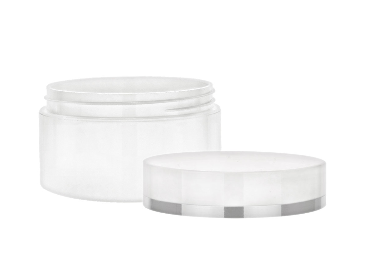 16 oz Plastic Jars, Clear PET Jars w/ Frosted Black Lined Caps