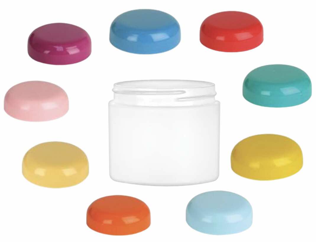 2.5 oz White Matte PP Plastic Double Wall 63-400 Round Jar Square Base-CT Dome Cap