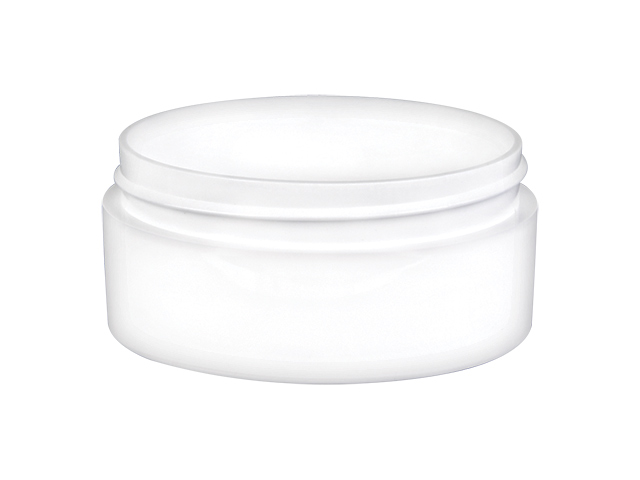 White plastic jars offered in a 1/3, 1/2, 1, 2, 4, 8 & 16 oz sizes.