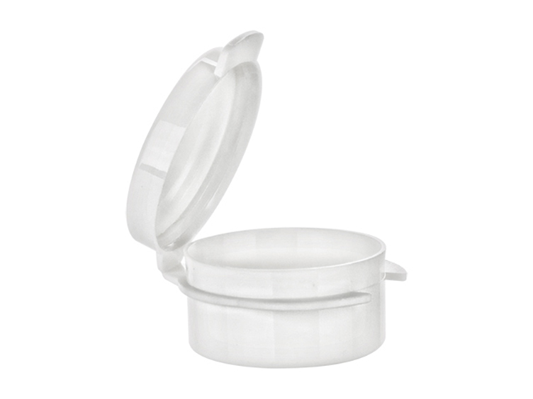 1oz White PP Plastic Hinged Lid Containers (White Hinged Cap) - White BPA Free