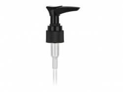 20-410 Black Plastic Lotion-Soap Pump-Locking Ring, .5 cc Output-3 in. DT-Spec Cut