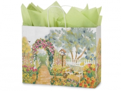 16 in. x 6 in. x 12 in. Large (Vogue) Watercolor Gardens Paper Gift Bag 100% Recycled VOLUME DISCOUNTS