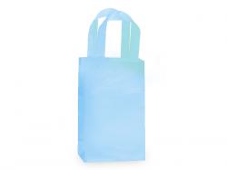 Small (Rose) Aqua Plastic Frosted Gift Bag (5.5 in. x 3.25 in x 8 in) 100% Recycled VOLUME DISCOUNTS
