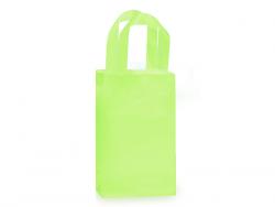 Small (Rose) Lime Green Plastic Frosted Gift Bag (5.5 in. x 3.25 in x 8 in) 100% Recycled VOLUME DISCOUNTS