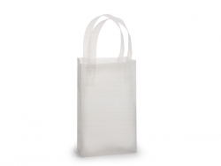 Small (Rose) Clear Plastic Frosted Gift Bag (5.5 in. x 3.25 in x 8 in) 100% Recycled VOLUME DISCOUNTS