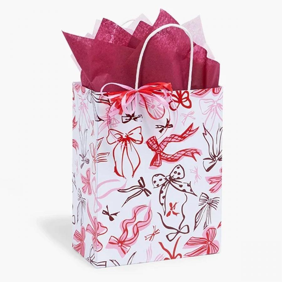 8 in. x 4.75 in. x 10 in. Medium (Cub) Celebration Bows Paper Gift Bag