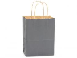 Charcoal Gray Medium (Cub) Paper Kraft Gift Bag (8 in. x 4.75 in. x 10 in.) 100% Recycled