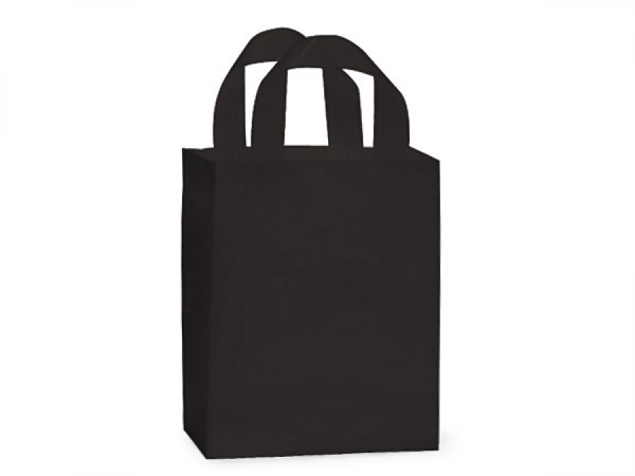 Medium (Cub) Black Frosted Plastic Gift Bag (8 in. x 4 in. x 10 in.) 100% Recycled VOLUME DISCOUNTS