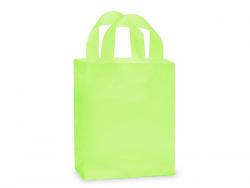 Medium (Cub) Key Lime Frosted Plastic Gift Bag (8 in. x 4 in. x 10 in.) 100% Recycled VOLUME DISCOUNTS