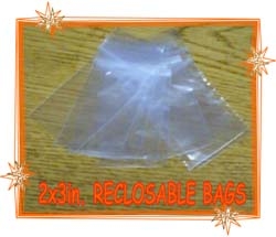 100 pk. 2x3 in. Reclosable (zip lock) Poly Bags VOLUME DISCOUNTS