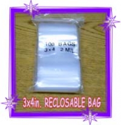 100 pk. 3x4 in. Reclosable (zip lock) Poly Bags VOLUME DISCOUNTS