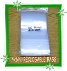 100 pk. 4x6 in. Reclosable (zip lock) Poly Bags VOLUME DISCOUNTS