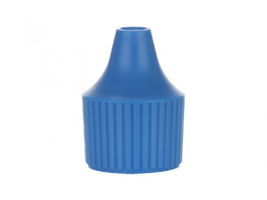 15-415 Blue Ribbed CT Dropper Tip Style PP Plastic Bottle Cap