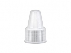 18-410 White Ribbed Non Dispensing Dropper Tip Style PP Plastic Cap VOLUME DISCOUNTS (Surplus)