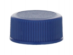 20-400 Blue Non Dispensing Ribbed Bottle Cap w/ Stipple Top & F-217 Liner