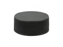 20-400 Black Non Dispensing Ribbed Bottle Cap w/ F-217 Liner