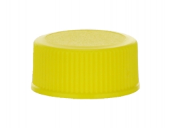 20-400 Yellow Non Dispensing Ribbed Bottle Cap-Stipple Top-F-217 Liner