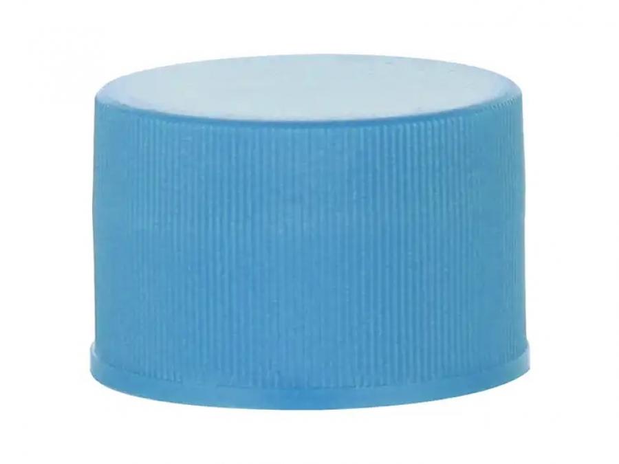 20-410 Blue Turquoise Ribbed PP Plastic CT Cap-Stipple Top-Foam Liner