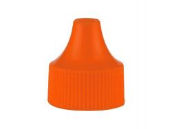 20-410 Orange Ribbed Dropper Tip Style Non Dispensing PP Plastic Bottle Cap
