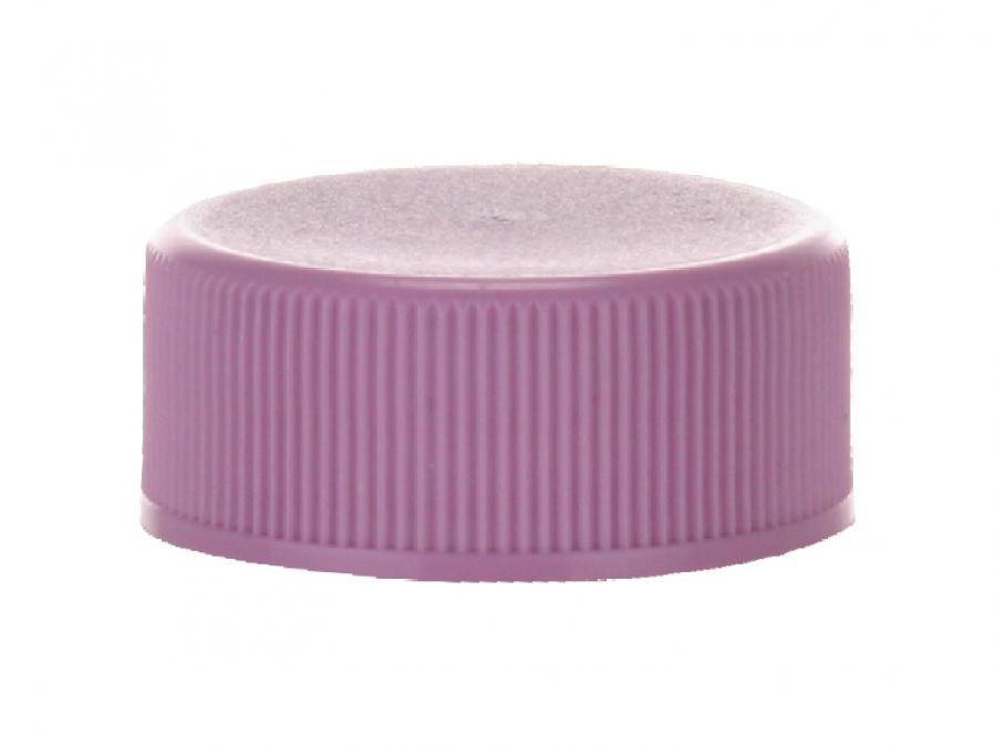 24-400 Purple Ribbed  Non Dispensing PP Plastic Bottle Cap-Foam Liner