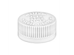 24-400 White Non Dispensing CRC Ribbed Bottle Cap w/ F-217 Liner & Pictorial Instructions