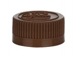 24-410 Brown Ribbed CRC Non Dispensing PP Plastic Bottle Cap w/ F-217 Liner-Instructions