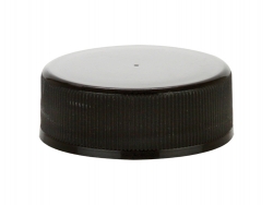 28-400 Black Ribbed Non Dispensing PP Plastic Bottle Cap-F-217 Liner-Smooth Top