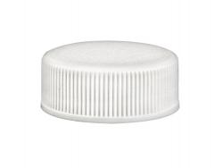 28-400 White Ribbed Non Dispensing PP Plastic Bottle Cap-Sure-seal Foam Liner