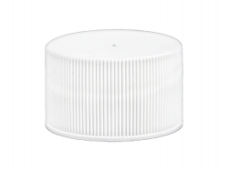 28-410 White Ribbed PP Non Dispensing Plastic Bottle Cap-Matte Top-Foam Liner-BERRY