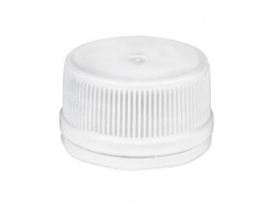 28 mm White CT Bottle Cap- Blue Eva Liner-Tamper Evident Ring