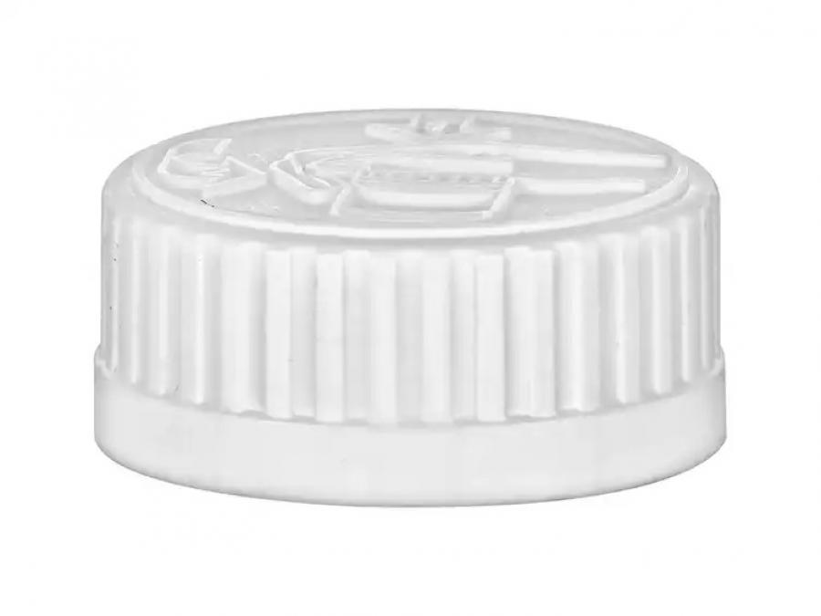 33-400 White CRC Ribbbed PP Plastic Bottle CT Cap-HS Liner-Pictorial Opening Instruct-Berry