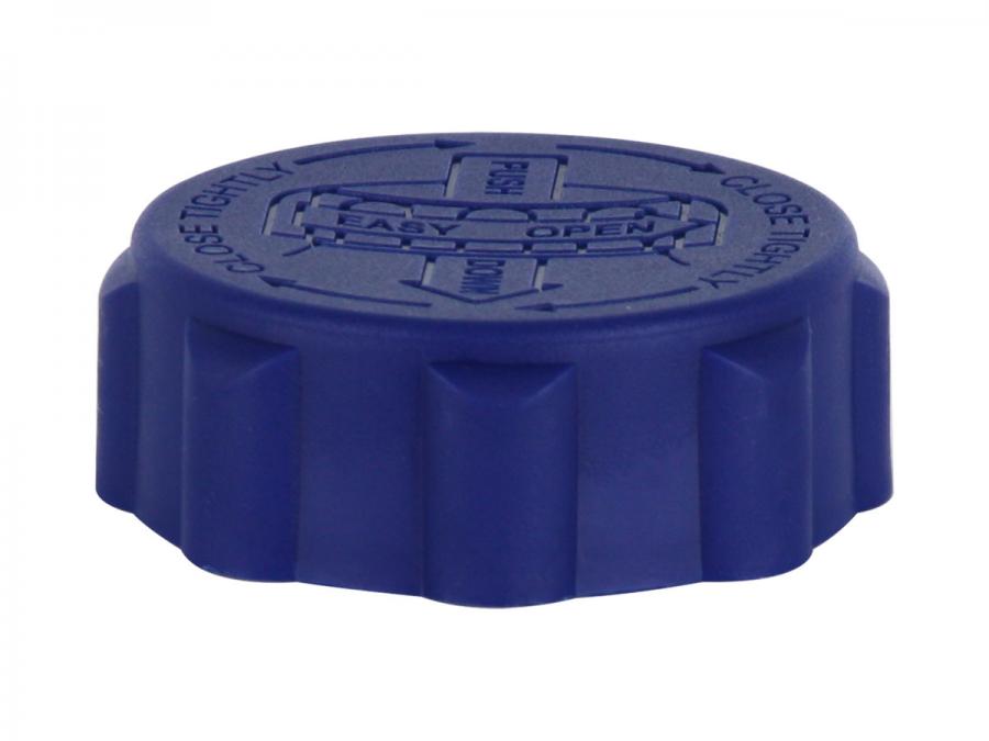 38-400 Blue Dark CRC Bold Ribbed Non Dispensing PP Bottle-Jar Cap-HS Liner-Open Instruct  (MRP)