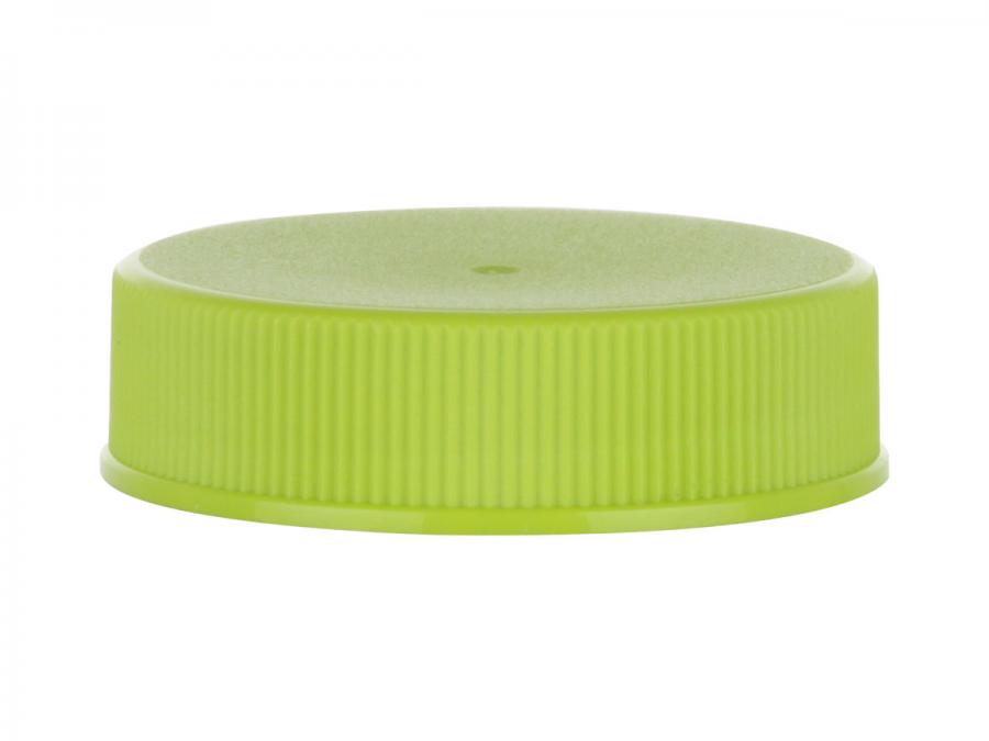 38-400 Green Citrus Ribbed PP Plastic CT Bottle-Jar Cap -Stipple Top-HS Liner