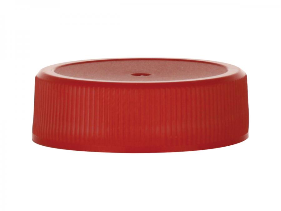 38-400 Red Ribbed PP Plastic CT Bottle-Jar Cap -Matte Top-Pulp-HS Liners