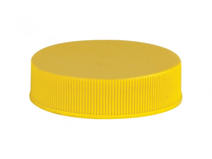 38-400 Yellow Ribbed PP Bottle-Jar Cap-CT-Matte Top-Liner-less
