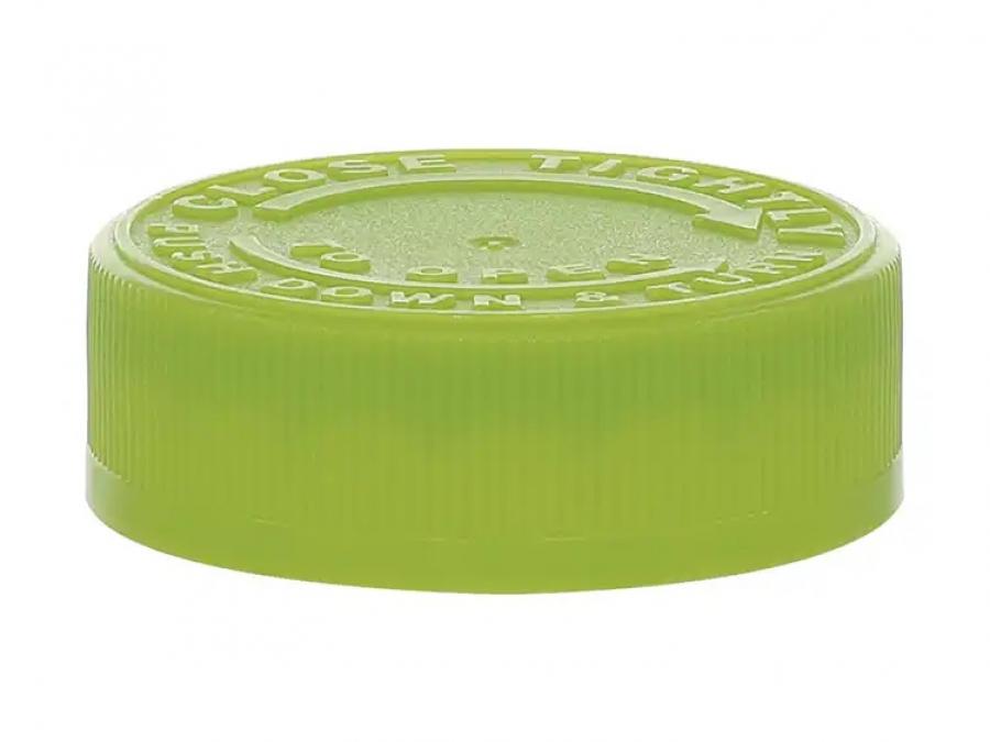 45-400 Green Citrus Ribbbed PP Plastic CT Bottle Cap-Pulp HS Liner