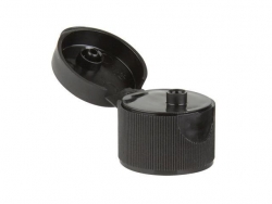 20-410 Black Ribbed Snap Top Dispensing Bottle Cap w/ 125 in. Orifice
