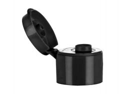 20-410 Black Smooth PP Plastic Snap Top Dispensing Bottle Cap .125 in. Orifice-SEAQUIST