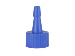 20-410 Blue Ribbed Yorker Style Dispensing Bottle Cap-Blue Tip Cover (no hole)