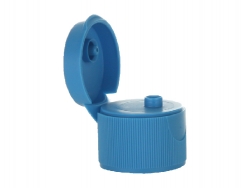 20-410 Blue Snap Top Ribbed Dispensing PP Plastic Bottle Cap w/ .120 in. Orifice