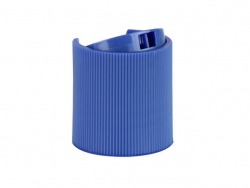20-410 Blue Ribbed Disc-Top Dispensing Bottle Cap-.165 in. Orifice