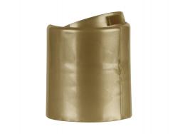 20-410 Gold Smooth Disc Top PP Plastic Disp D Style Bottle Cap-.275 in. Orifice