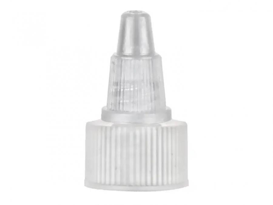 20-410 Natural Ribbed Twist Open Top PP Plastic Dispensing Bottle Cap-.117 in. Orif