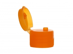 20-410 Orange Snap Top Ribbed Dispensing Plastic Bottle Cap w/ .150 in. Orifice