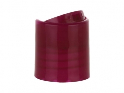 20-410 Magenta Translucent Dispensing Bottle Cap w/ Disc Top & .165 in. Orifice