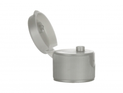 20-410 Silver Ribbed PP PLastic Snap Top Dispensing Bottle Cap-.125 in. Orifice