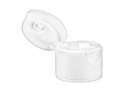 20-410 White Ribbed Snap Top Dispensing Bottle Cap-.125 in. Orifice-KING