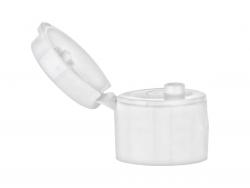 20-410 White Smooth PP Plastic Flip Top Dispensing Bottle Cap- .118 in. Orifice-MPCH