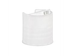 20-410 White Ribbed Dispensing PP Disc Top F Style Bottle Cap w/ .270 in. Orifice & PS-222 Liner (King) (Stock)